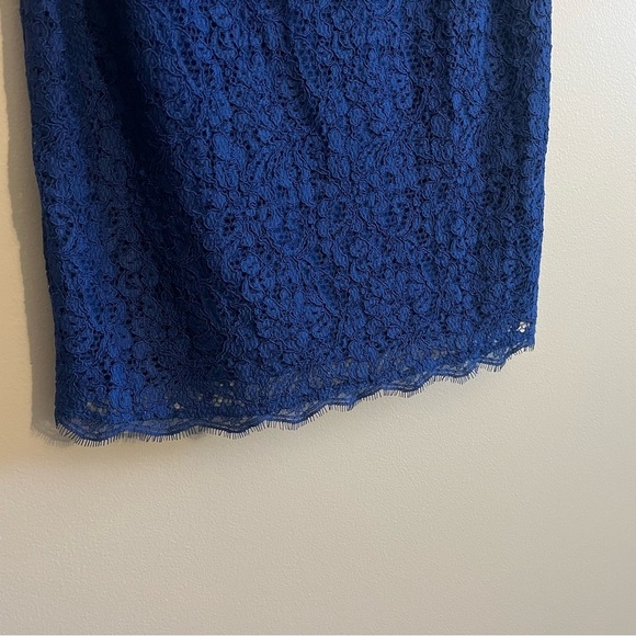 Adrianna Papell Women's 10 Elegant Blue Lace Dress Wedding Guest Romantic Sexy - Picture 7 of 13